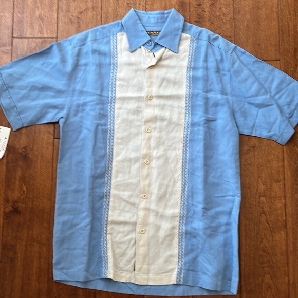 Cubavera Men's Standard Retro Color Block Short Sleeve Viscose Sz M - Picture 3 of 10